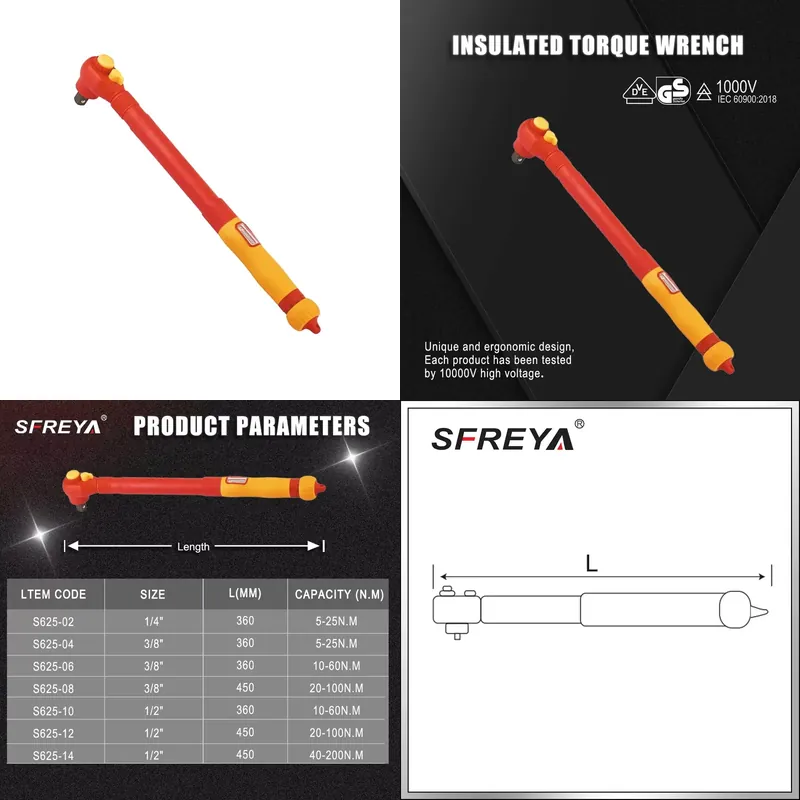 Torque Wrench - Llave Dinamométrica Aislada SFREYA S625, Resistente