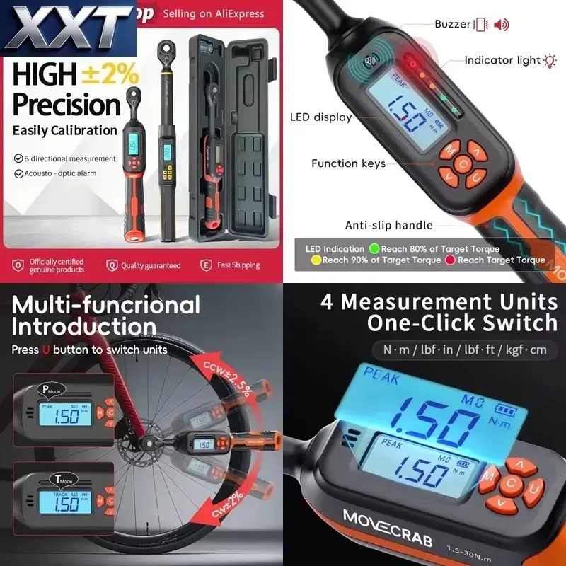 Torque Wrench - Llave Dinamométrica Digital XXT 1.5-340N.m con