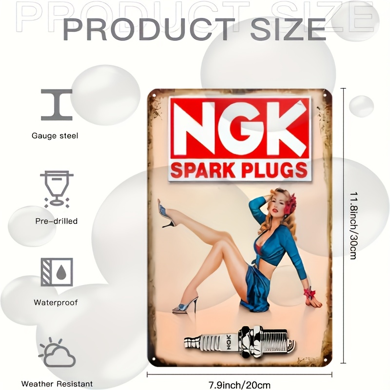 Letrero metálico con diseño de - Spark Plug reseña y precio